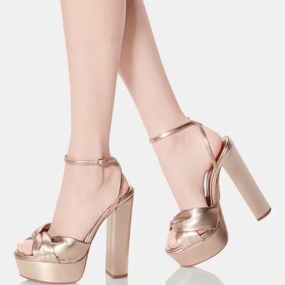 Aquazzura Gold Olie 140 Platform Heels